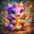 Colorful, cartoon-style dog avatar with expressive eyes, suitable for profile pictures